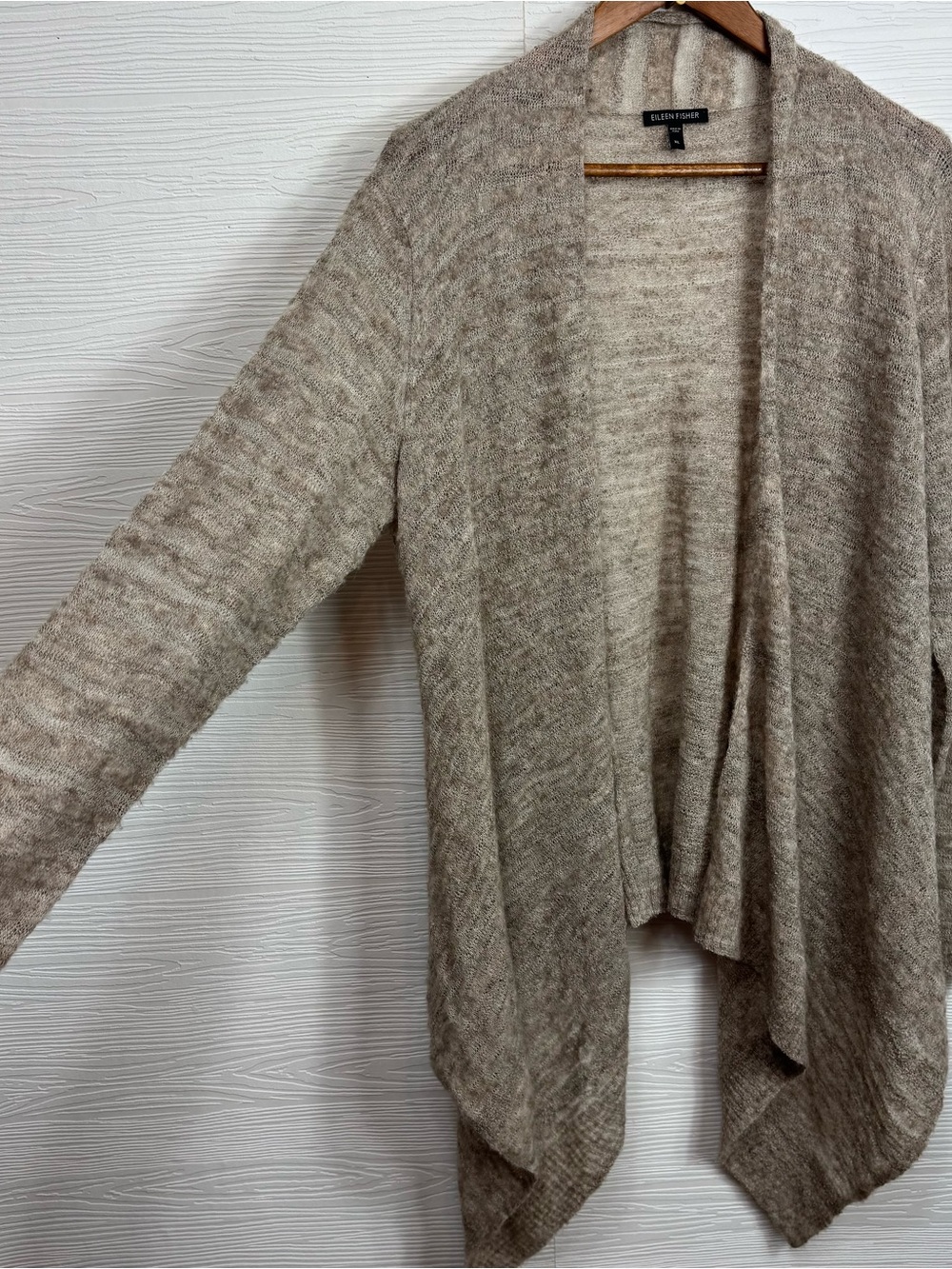 Eileen Fisher Light Knit Waterfall Cardigan Baby Alpaca/ Wool Luxury XL - Picture 4 of 9